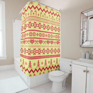 Ugly Christmas Abstract Pattern Shower Curtain