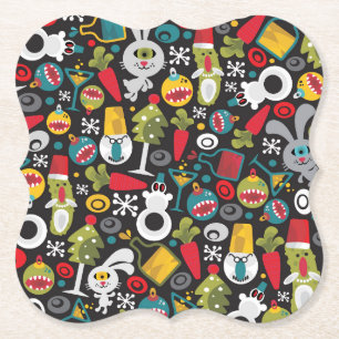 Ugly Christmas and Happy New Year Paper Coaster