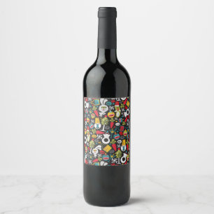 Ugly Christmas and Happy New Year Wine Label