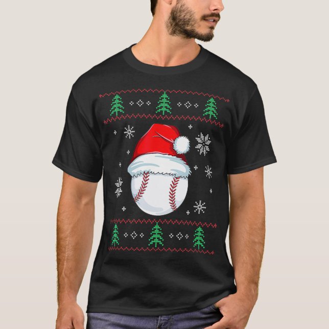 Ugly Christmas Baseball  Boys Kids Ball Santa Paja T-Shirt (Front)