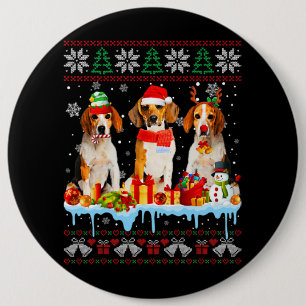 Ugly Christmas Beagle Dog Santa Xmas Dog Costume 7 6 Cm Round Badge