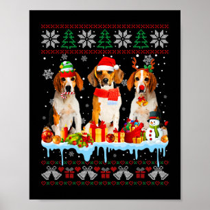 Ugly Christmas Beagle Dog Santa Xmas Dog Costume 7 Poster