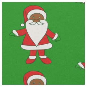 ugly christmas black african american santa claus fabric