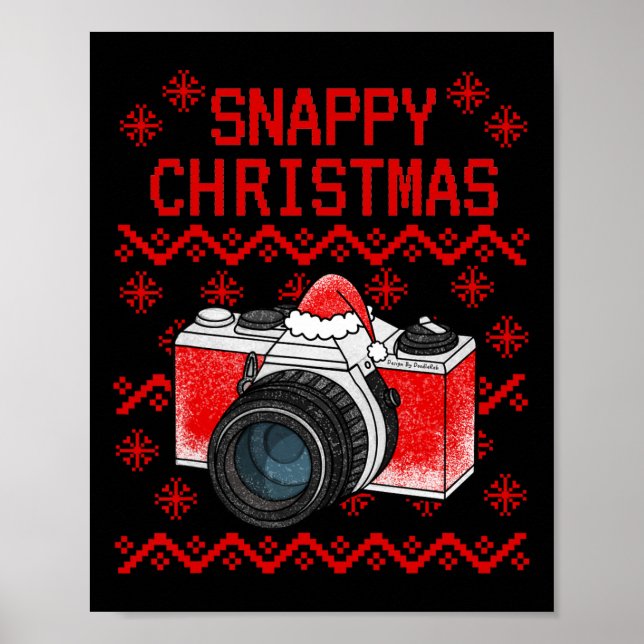 Ugly Christmas Camera Photographer Xmas Photograph Poster (Front)