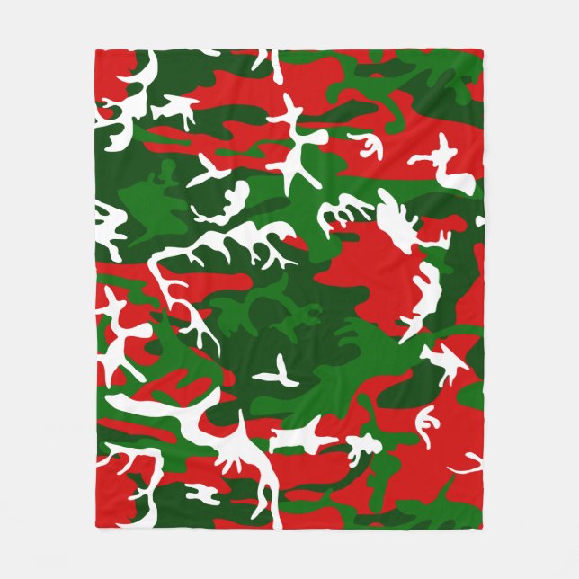 ugly christmas camo camouflage fleece blanket (Front)