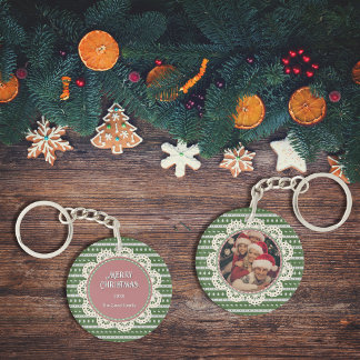 Ugly Christmas Chic green-based Circle Key Ring