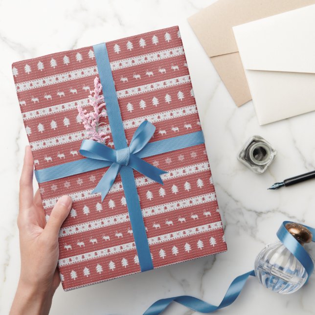 Ugly Christmas Chic Red Wrapping Paper (Gifting)