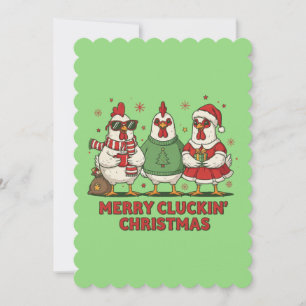 ugly christmas chicken merry clucking xmas invitation