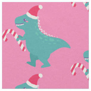 ugly christmas dinosaur trex snowflakes winter fabric