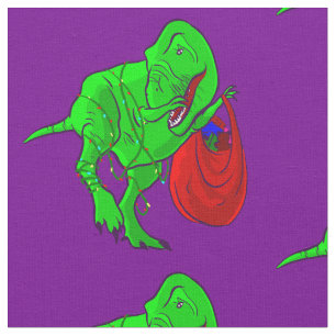 ugly christmas dinosaur tyrannosaurus rex  fabric
