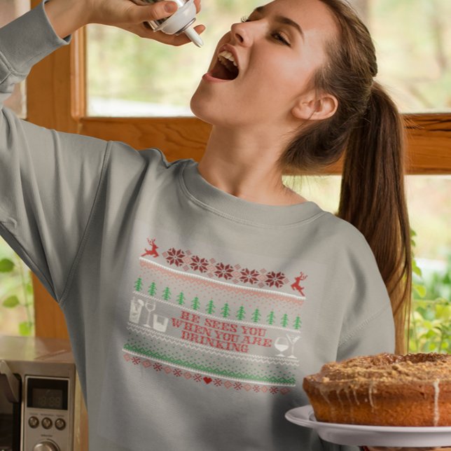 Ugly Christmas Drinking Cocktail Funny Sweater (Creator Uploaded)