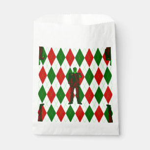 ugly christmas frankenstein argyle plaid favour bags
