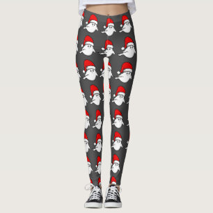 ugly christmas ghost santa claus spooky creepy leggings