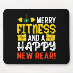 Ugly Christmas Gym Santa Werlifting  Mouse Pad