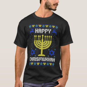 Ugly Christmas Hanukkah Chanukah Happy Christmukka T-Shirt
