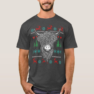 Ugly Christmas Highland Cow 2 T-Shirt