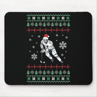Ugly Christmas Hockey Sport  Christmas Ice Hockey  Mouse Pad
