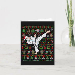 Ugly Christmas Karate Santa Claus Martial Arts  Card