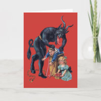 ugly christmas krampus antique red