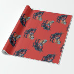 ugly christmas krampus antique red wrapping paper<br><div class="desc">"ugly christmas krampus antique" , antique,  "christmas krampus" , victorian, krampus,  "ugly christmas", "ugly xmas",  "scary christmas", "nightmare christmas", "krampus christmas"</div>