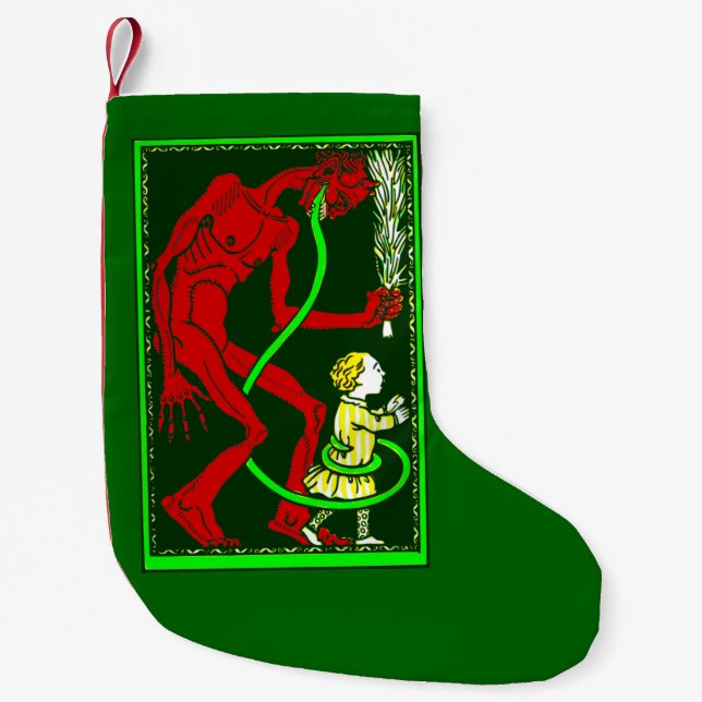 ugly christmas krampus child victorian small christmas stocking (Front)