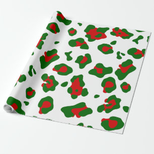 ugly christmas leopard animal print  wrapping paper