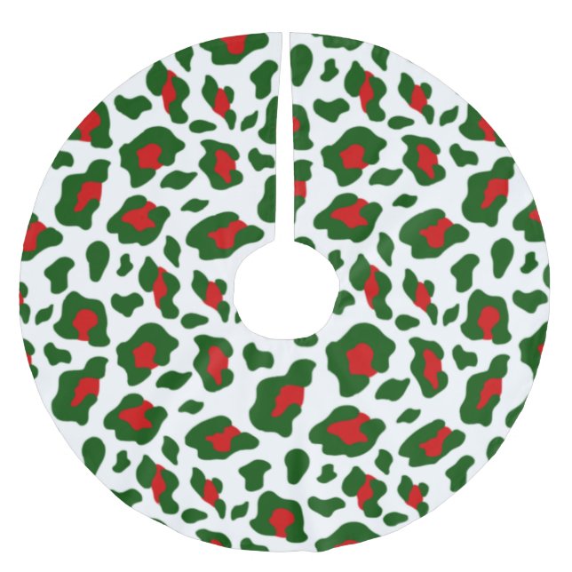 ugly christmas leopard print brushed polyester tree skirt (Front)