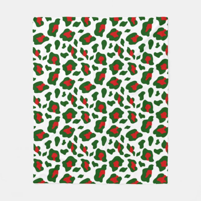 ugly christmas leopard print fleece blanket (Front)