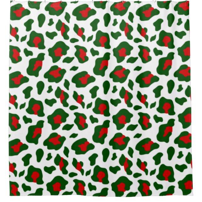 ugly christmas leopard print shower curtain (Front)