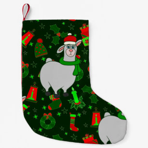 ugly christmas llama santa claus alpaca small christmas stocking
