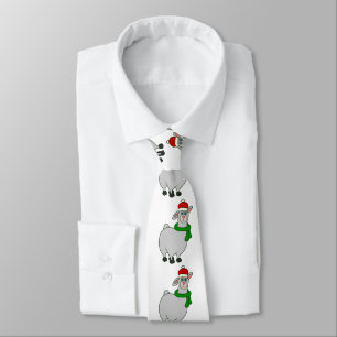 ugly christmas llama santa claus tie