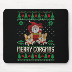 Ugly Christmas Merry Corgmas Corgi Dog Christmas T Mouse Pad
