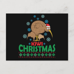 Ugly Christmas mit Kiwi Vogel aus Neuseeland Postcard