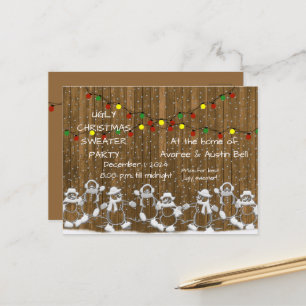 Ugly Christmas Party Invitation Postcard