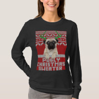 Ugly Christmas Pattern Cute Pug Pugly Christmas Sw