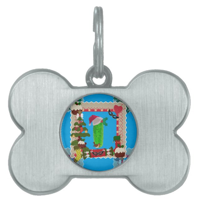 ugly christmas pickle pet tag (Front)