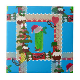 ugly christmas pickle tile