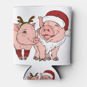 ugly christmas pig can cooler