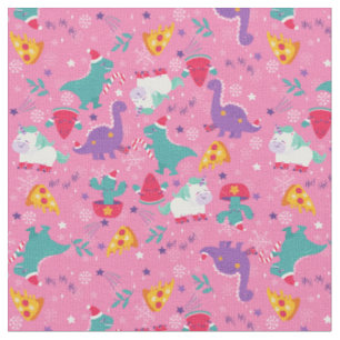 ugly christmas pizza unicorn watermelon snowflakes fabric