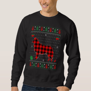 Ugly Christmas Red Plaid Border Collie Dog Matchi Sweatshirt