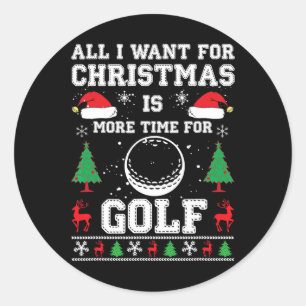 Ugly Christmas S Men's Dry Fit Golf Xmas Holiday G Classic Round Sticker