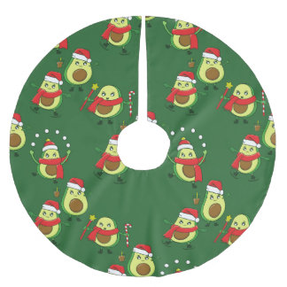 ugly christmas santa avocado coffee brushed polyester tree skirt
