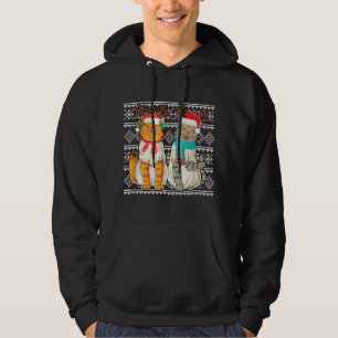 Ugly Christmas Santa Cat Xmas Gifts for Cat Lovers Hoodie