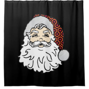 ugly christmas santa claus spooky hotel carpet shower curtain