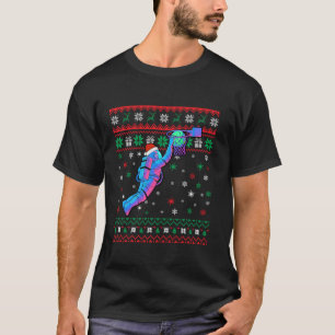 Ugly Christmas Santa Hat Astronaut Dunking Earth B T-Shirt