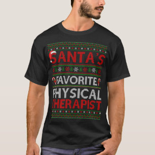 Ugly Christmas Santa's Favourite Physical Therapis T-Shirt
