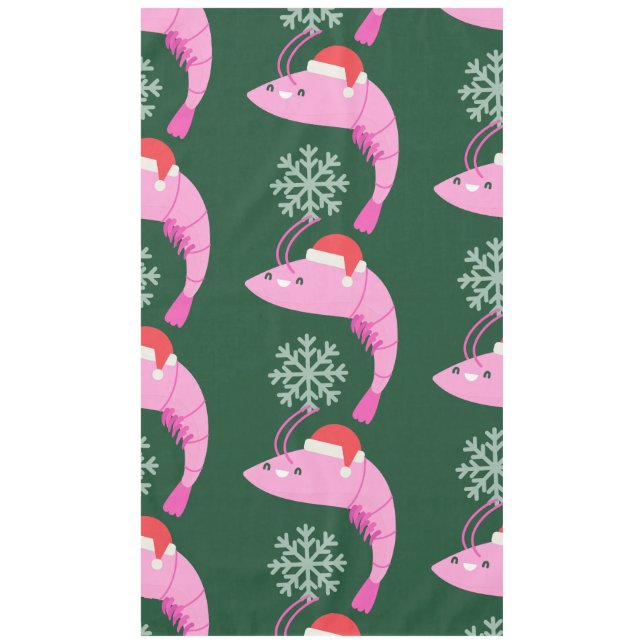ugly christmas shrimp santa snowflake  tablecloth (Front)