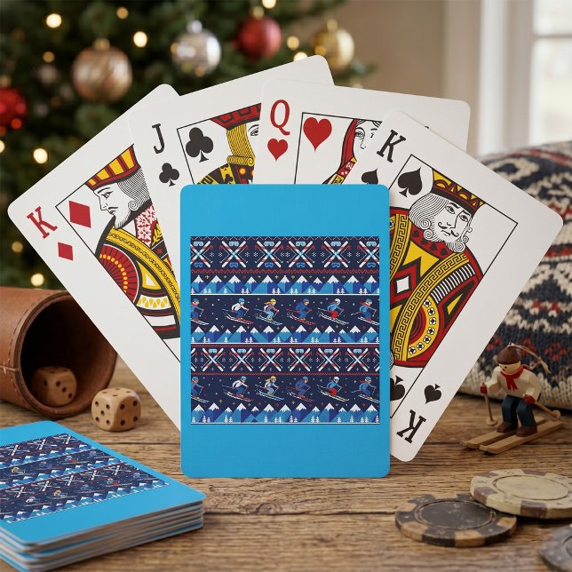 Ugly Christmas Ski Pattern Holiday  Playing Cards (Creator Uploaded)
