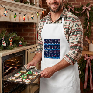 Ugly Christmas Ski Pattern Holiday Standard Apron