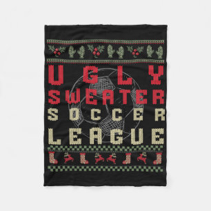 Ugly Christmas Soccer – Funny Ugly Sweater Shirt Fleece Blanket